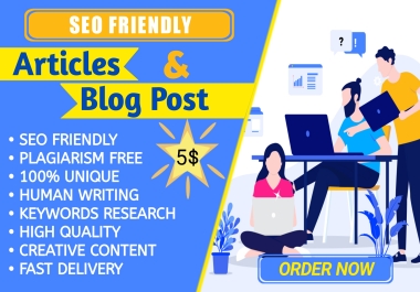 I will write 2 articles high quality SEO Friendly and blog posts