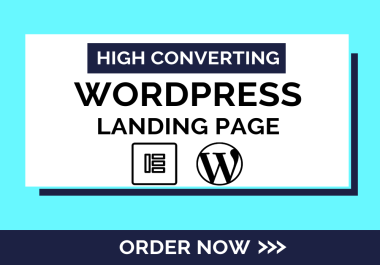 I will design landing page wordPress landing page using elementor pro