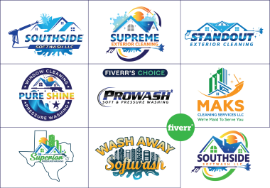 I will design pressure washing power washing and cleaning service logo