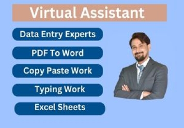 Virtual assistant for Efficient Data Entry,  Copy-Paste,  and Typing Services