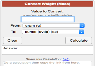 simple weight converter tool script in HTML