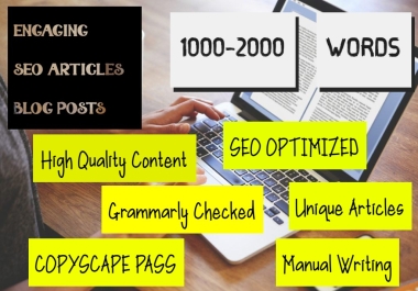 I Will Write a High Quality Content SEO Article,  1000-2000 Words