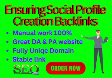 I will do 300 Social Media Profile creation full establish and profile backlinks