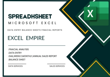 I will make custom excel spreadsheets, fast data entry,  sale report and all other data entry services