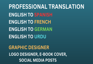 Professional Translation English to any Language,  Graphic Designer