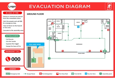 I will design emergency evacuation plan for any type ...