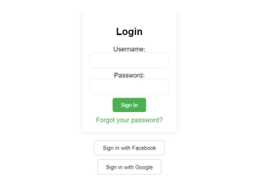 Login Page with Sign In Social Media Accounts in HTML