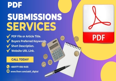I will 100 PDF submit to high da pa website as per buyer demand