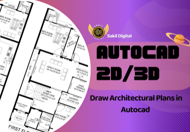 I will draw or redraw architectural floor plans using autocad or revit