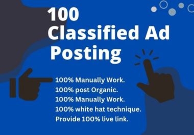 Post 100 Classified Ads Backlinks on top Ad posting website