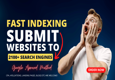 Submit any website to over 2100+ search engines and ping for fast indexing