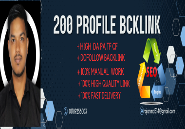 i will do 200 manually profile backlink for website SEO