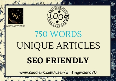 750 words SEO optimized Article Writing,  Content Writing for your website or blog