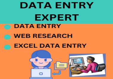 I will do accurate data entry,  web research,  copy paste and excel data entry jobs