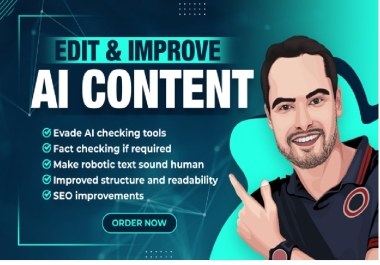 I will do AI Content Editing,  Professionally Proofreading and Copy Editing Your Work