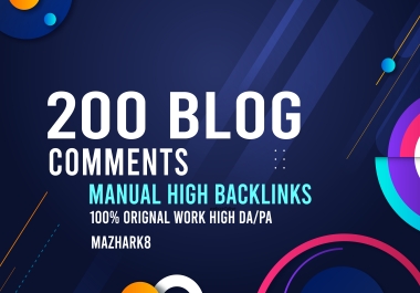 I will create manually 200 dofollow blog comments backlinks