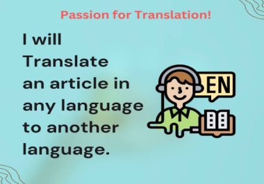 i will Translate All languages articles