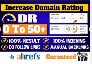 I'll boost your wesites DR DOMAIN RATING from 0 to 50+