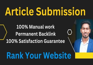 I will manually publish 25 article submissions to high DA sites