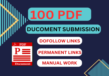 I will do manually 100 pdf submission on top document sharing sites.