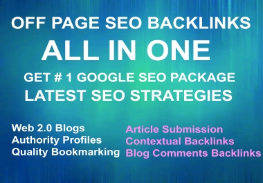 I will provide 110 all in one off page SEO powerful Backlinks