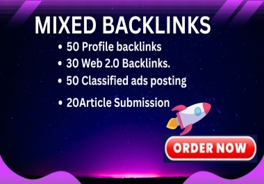 I will create manual 150 Mixed Backlinks,  profile,  web 2.0,  classified ads posting