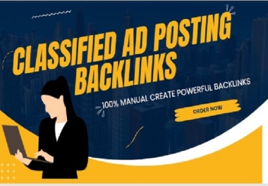 100 classified ads posting High authority and permanent manually Dofollow Backlinks