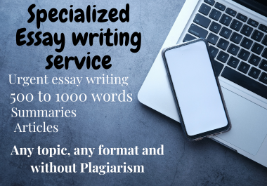 I will do professional article and essay writing on any topic