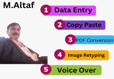 I will do Data Entry,  Image or PDF file Retype