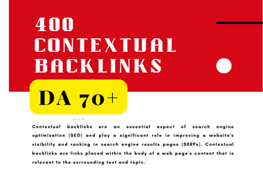Boost your website's visibility with our 400 contextual do-follow backlinks guaranteed results