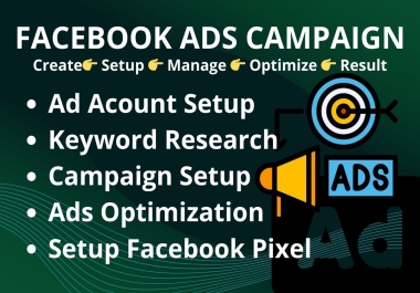 You will get Facebook ads campaign setup for your business
