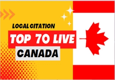 I will do high quality live 70 canada local SEO citations and directory submissions
