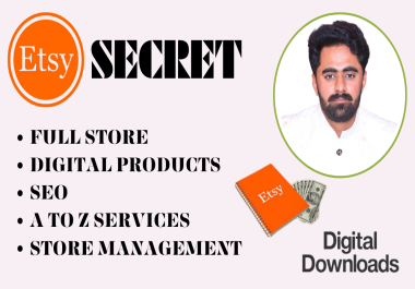 I will Design 5 Etsy digital product,  ETSY SEO,  Etsy Shop Setup,  Etsy product listing - ETSY EXPERT