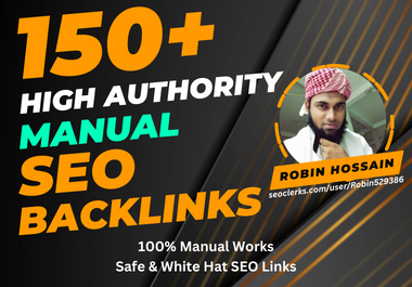 150 SEO profile backlinks for increase domain authority and rating dr tf