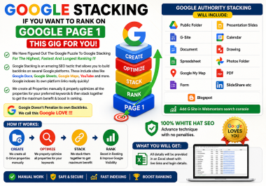 I will build Google stacking authority backlinks for local SEO rankings