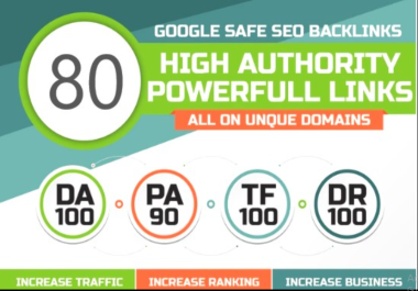 Get 80 unique PR10 SEO Backlinks on DA 100 sites plus links