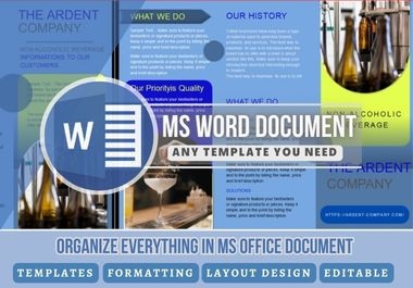I will design ms word editable docment and create microsoft word template,  ppt