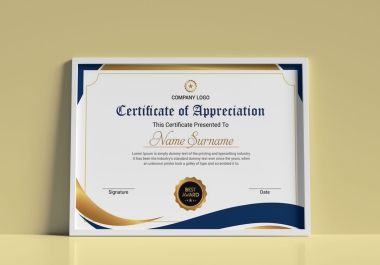 I will design custom certificate,  diploma or award for any occasion