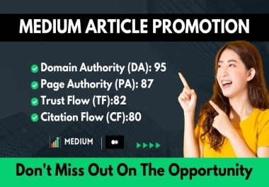 I Will Do Medium Article Promotion To Go Organic Engagement And Followers