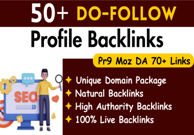 50 Good Quality Moz DA 70+ Dofollow SEO Profile Backlinks