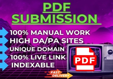 i will do 50+ pdf submission with high authority sites.
