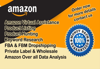 i will do amazon virtual assistance product hunting keyword research