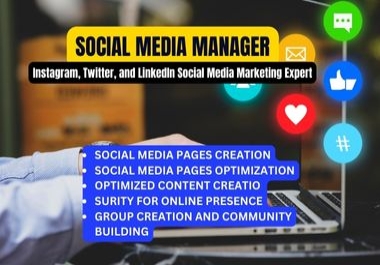 I will be your social media manager and virtual assistant
