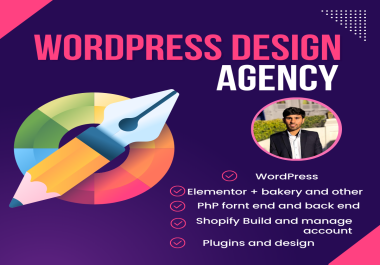 I will build fast wordpress website design and website development