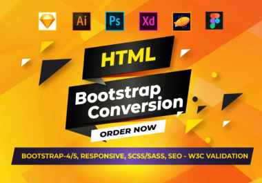 I will convert figma to html,  xd to html,  psd to html responsive bootstrap