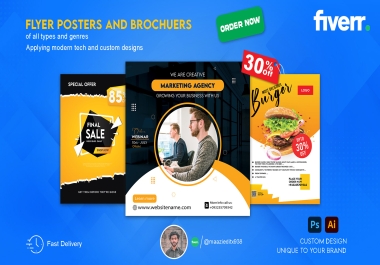 I will design attractive poster and flyers like professionals