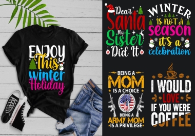 I will do minimal creative typography t shirt and custom t shirt design