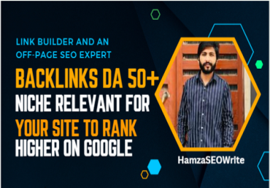 Backlinks Da 50+ Niche Relevant For Your Site