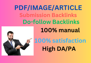 150 High quality da pdf,  image,  article submission backlinks