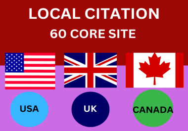 I will give local businesses 60 local citations and business listings.